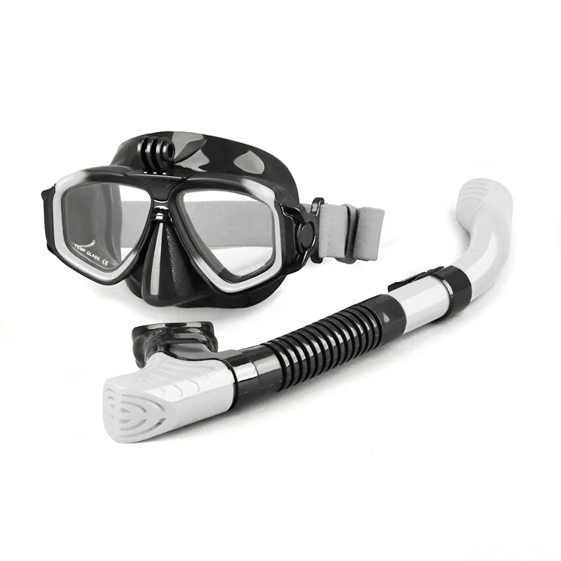 New Arrival dry snorkel mask set diving snorkel equipment freediving spearfishing mask diving goggles snorkel gear