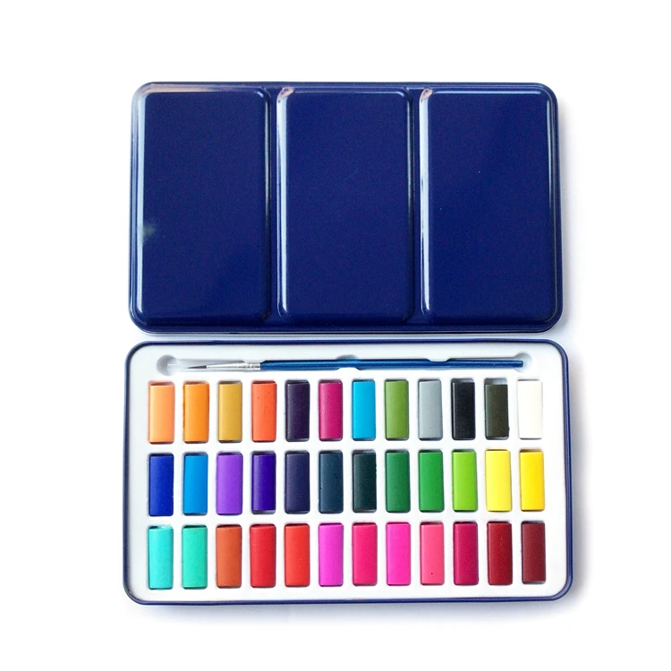 Craft Paper Blue Water Color Paint Box, For Gift, Size/Dimension