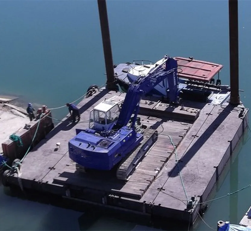 Customized Size Modular Container Pontoons excavator Platforms Barges From China