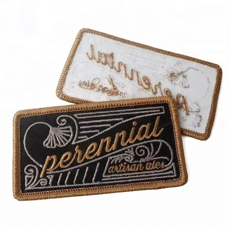 Iron on Wholesale Embroider Border Custom Brand Name Logo Machines Embroidery Patch for Clothing