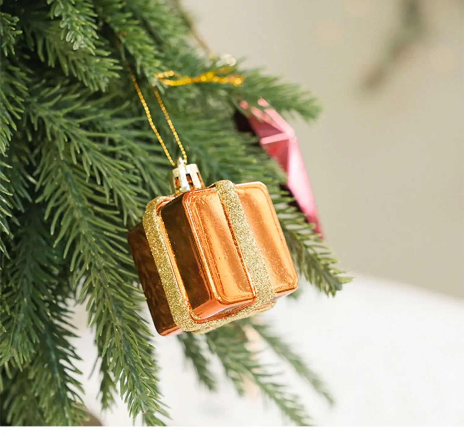 Christmas Gift Box Ornaments Octagonal Star Pine Shape Merry Christmas Tree Hanging Ornaments Decorations for Tree details