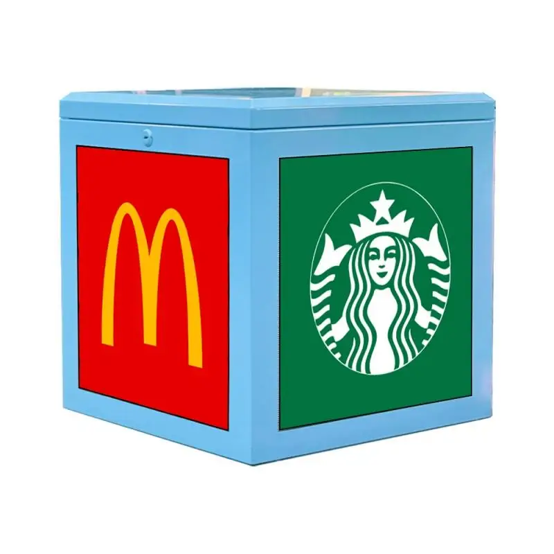 High Quality Full Color Three Sides Delivery Box Led Display for Motorcycle Led Screen Advertising Box