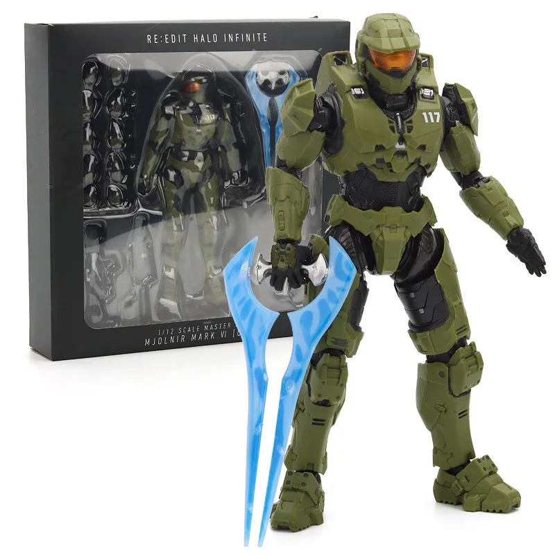 Thousand-value Training 5 Master Chief Halos Infinite 1/12 Movable Nodel Puppet Decoration Figure Collectibles