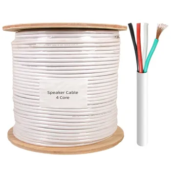 PVC Unshielded Stranded 14AWG Speaker Wire Control Home Theater Audio 14/4 In-Wall for Sound Hifi Car Audio System