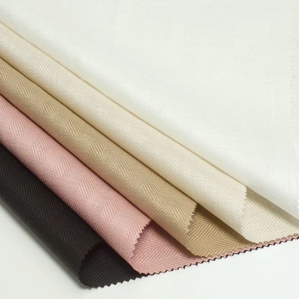 3240 # Образец карты 205gsm 75% Тенсел 25% льняная ткань в елочку из твилы лиоцелл для одежды