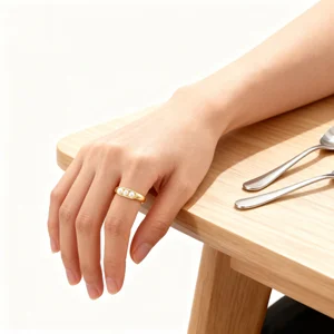 Gold Plated Adjustable Open Ring for Women Elegant Three-Pearl Inlay Design Vintage-Inspired Fashion Jewelry for Daily Wear Gift