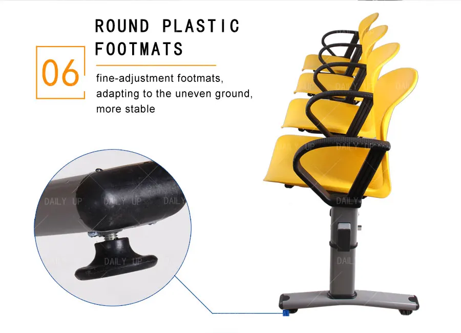 Steel Frame Public Waiting Chair With Ergonomic Armrests Solid Beam Seating Bench For Hospital Airport Stadium Bus Station Park