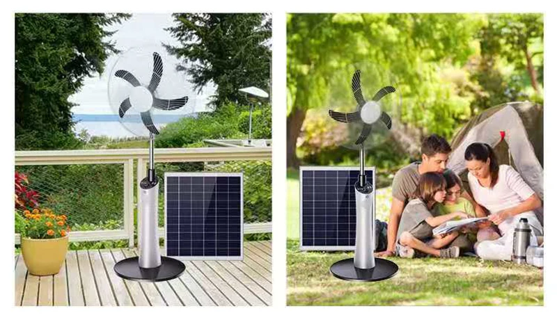 Electric Solar Standing Fan, Plastic, USB - detail 24