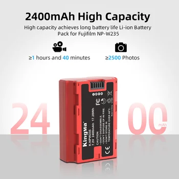 KingMa-NP-W235H 2400mAh High Capacity Fully Decoded for Fujifilm T-X4 TX4 Rechargeable Li-ion Camera Battery NPW235 detail image