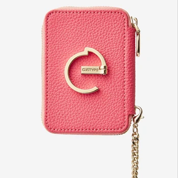 For Iphone 16 15 14 13  Magnetic Metal Bracket Zipper Pouch with Chain