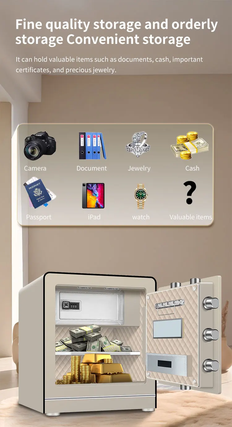 CEQSAFE Commercial Security Metal Safe Cabinet TUYA APP Biometric Fingerprint Document Safe Box for Home Safety details