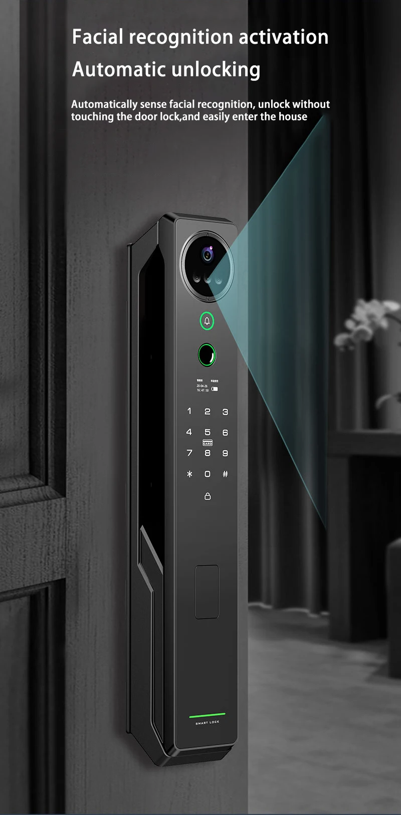 Heavyweight intelligent facial recognition lock Tuya Smart visual intercom