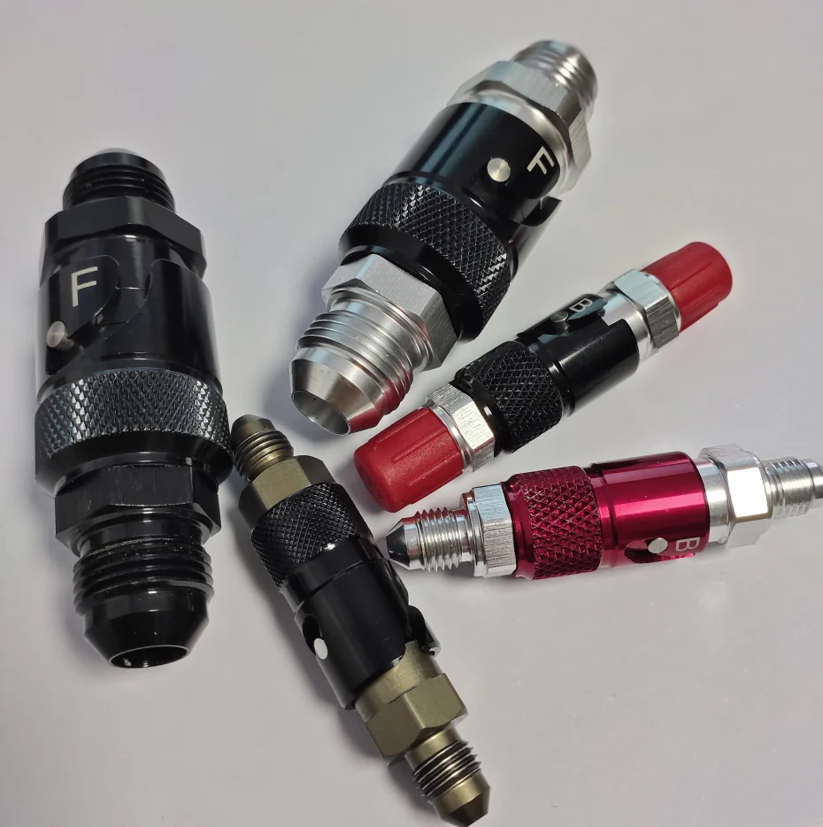 Aluminum Performance Quick Release Fitting Anodized Black & Red Quick Disconnect An Fittings 4