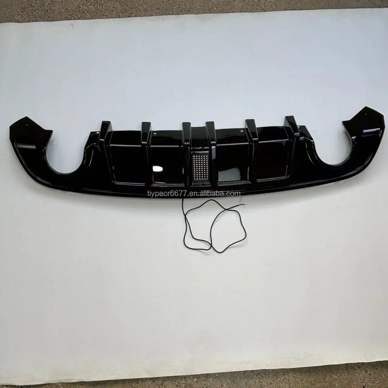 product tiypeor rear bumper diffuser with led light  for dodge charger 2015  2023 rt auto bumper diffuser abs plastic-4
