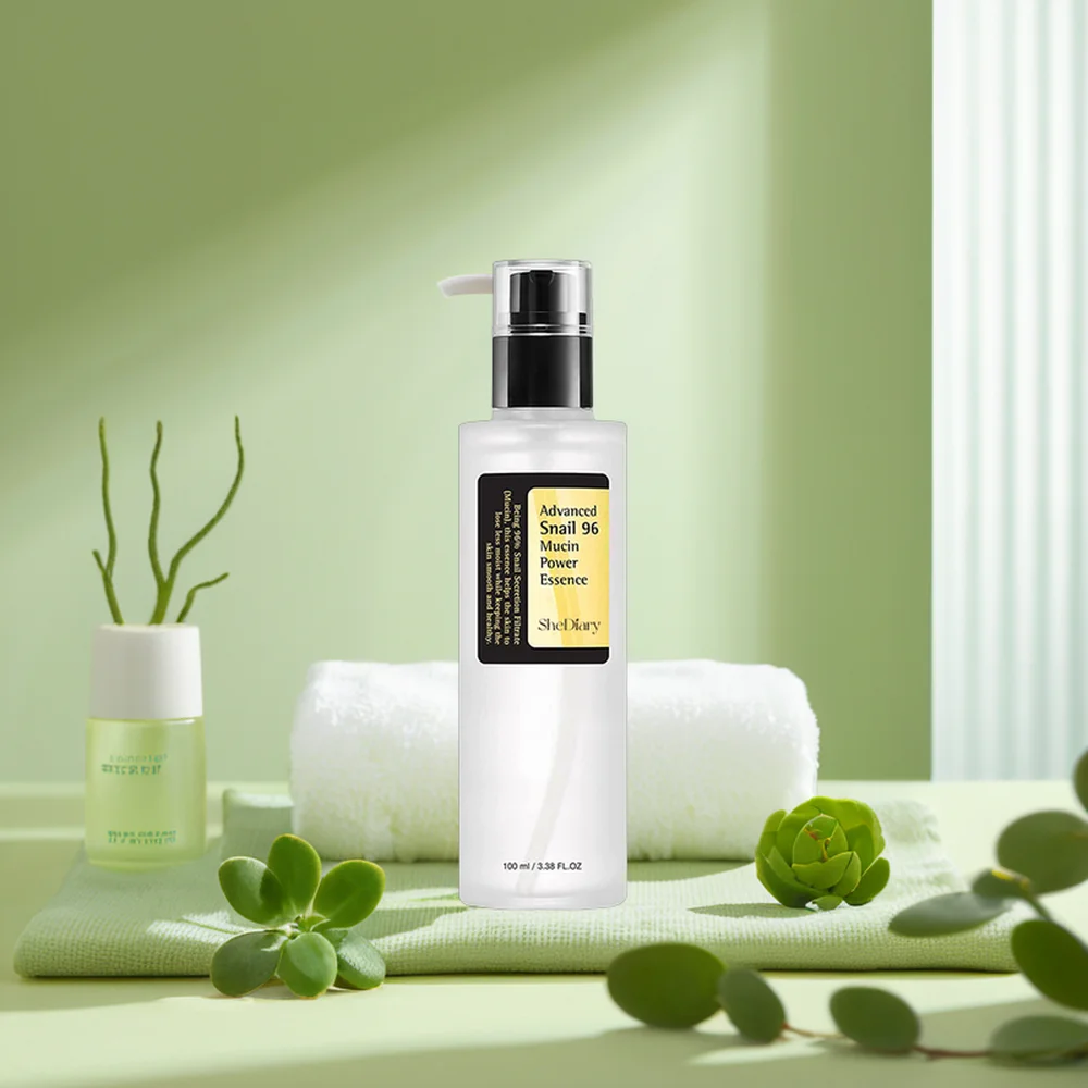 OEM SheDiary Advanced Snail 96 Mucin Power Essence-hecho en Corea suero hidratante 96.3% filtrado de secreción de caracol potenciador de la piel