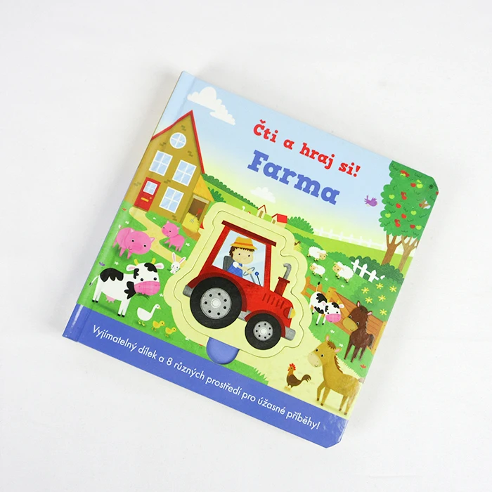 Die Cut Board Book Custom Farm Board Book Early Education Cardboard Book for Children