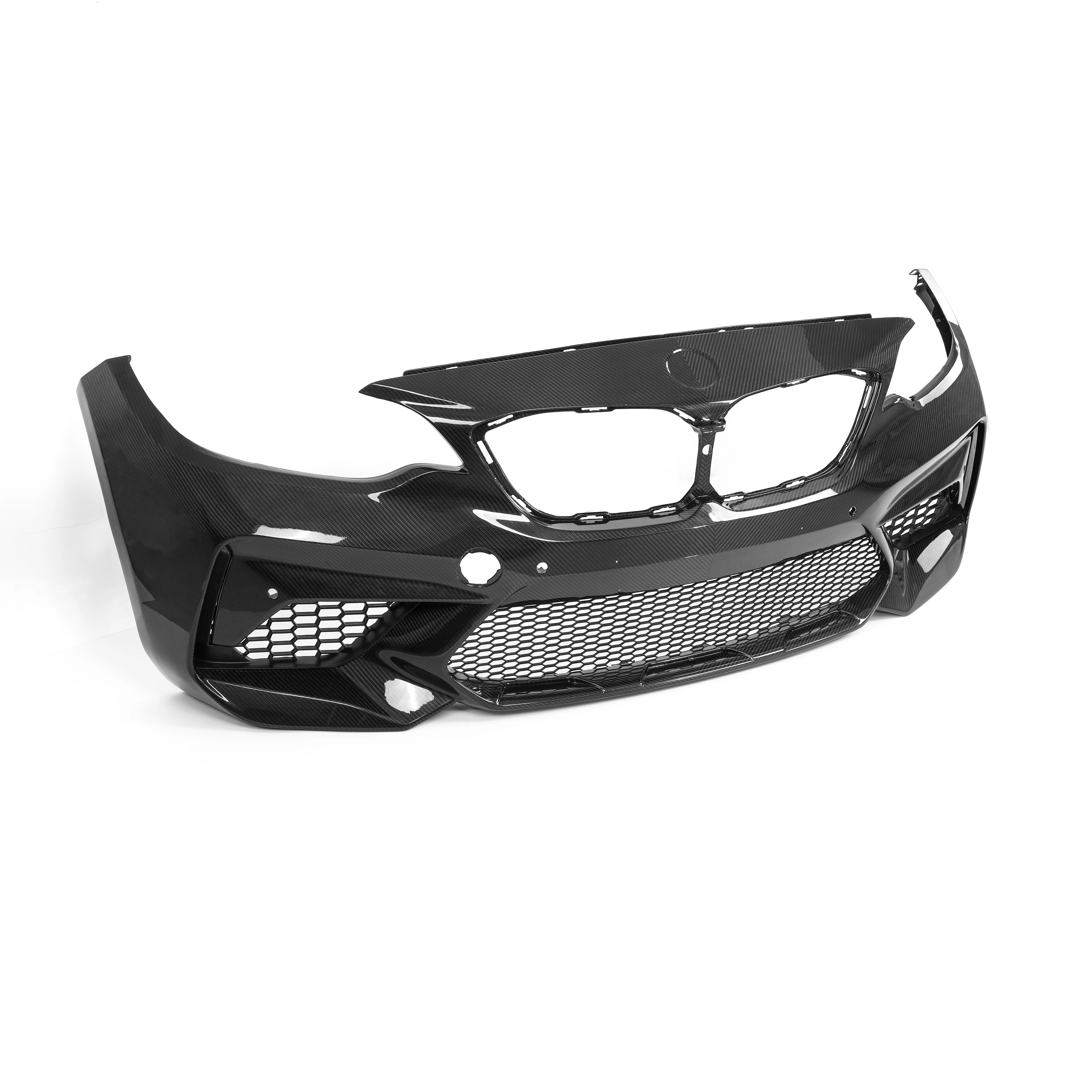 Original Vehicle Data-Developed For BMW M2 F87 Front Bumper With Clear Patterns Real Dry Carbon