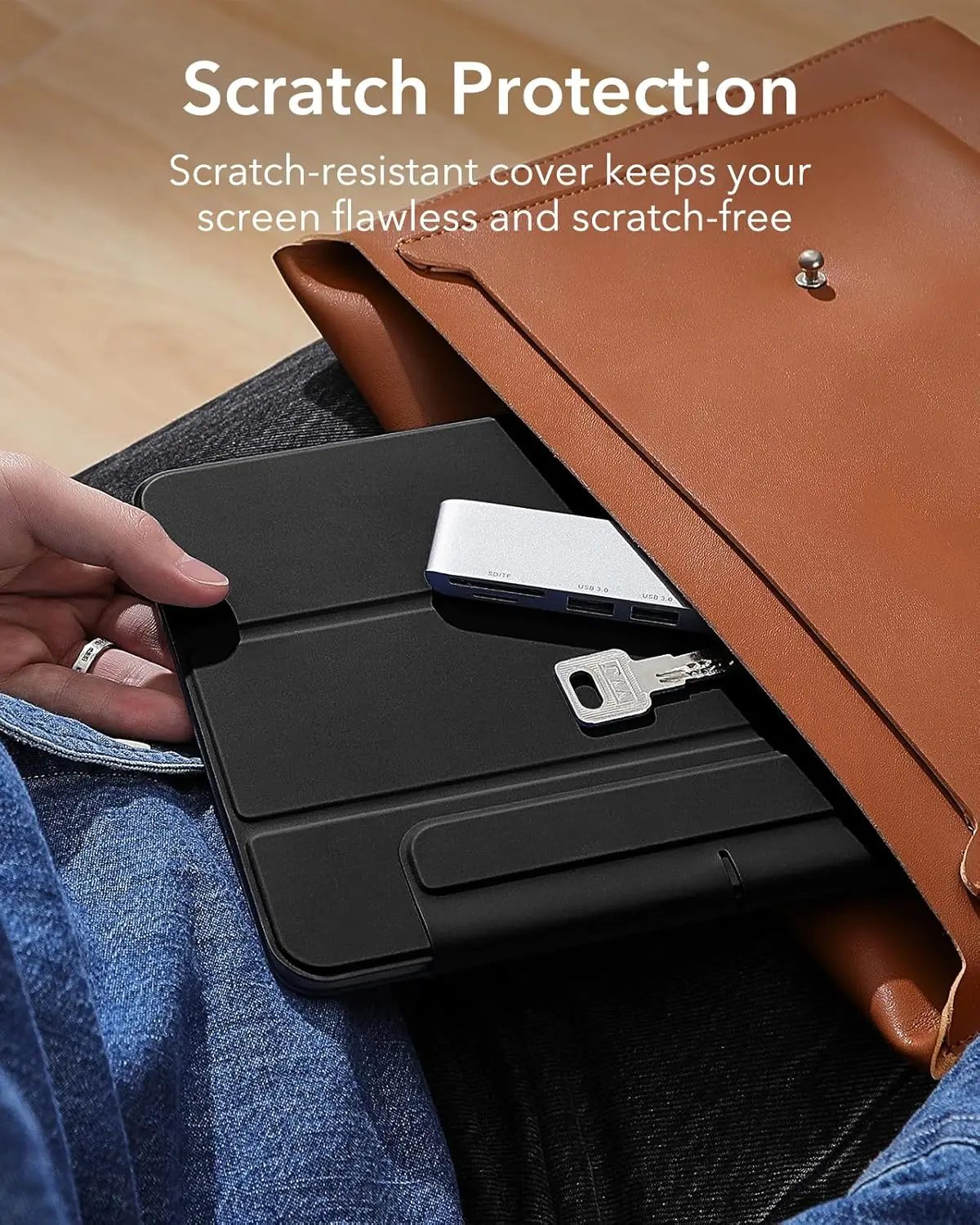 product for powerful magnetic slim trifold stand pencil support durable protection pu leather tablet case for ipad air 11 inch-3