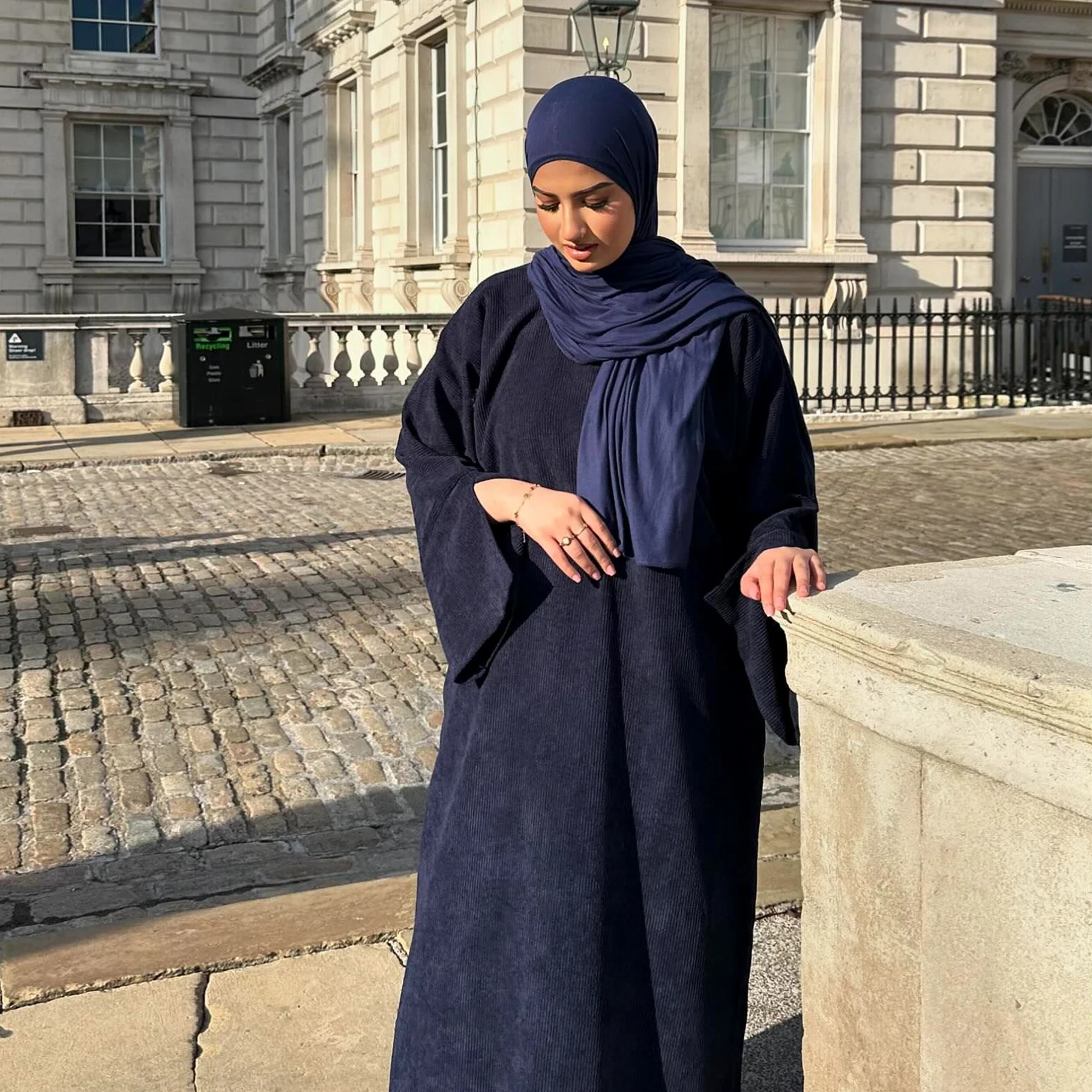 Modest Women Fall Winter Plain Dress Long Sleeves Comfort