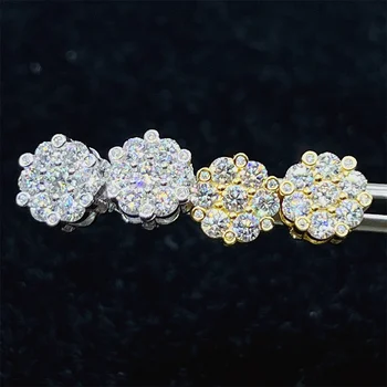 Hotsale 925 Sterling Silver Jewelry Lowest Price DEF  Round Brilliant Cut Moissanite VVS Stud Earrings