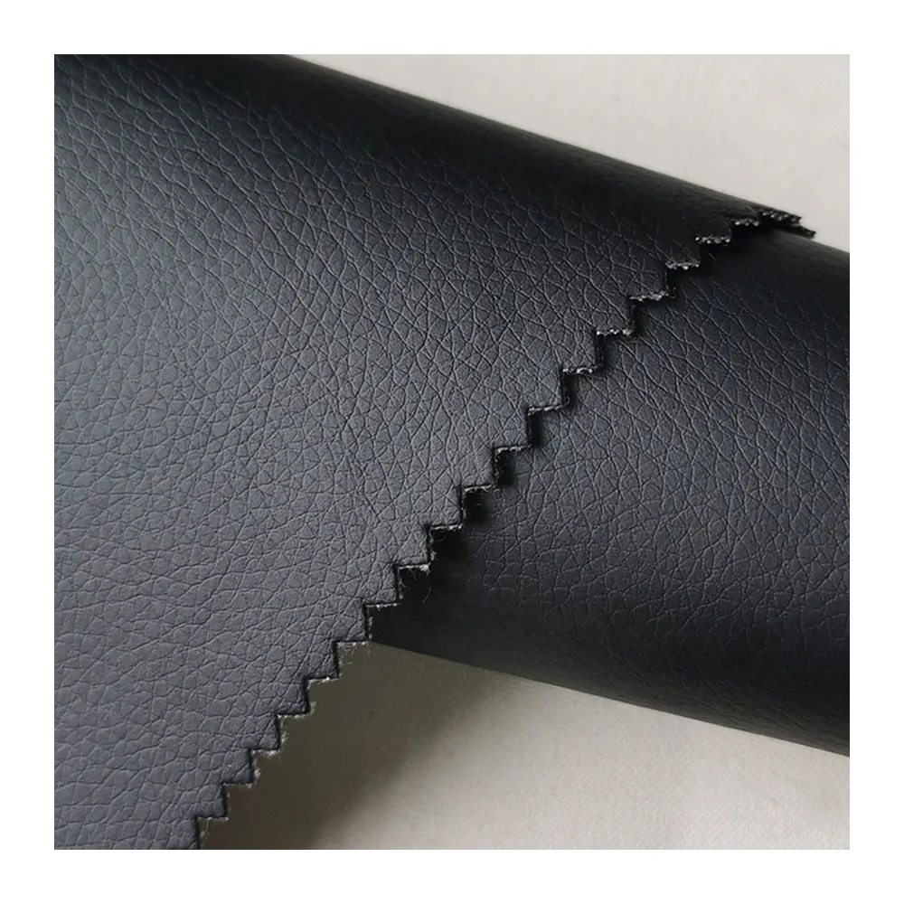 Custom soft litchi grain pattern pu leather for home textile and sofa products synthetic leather materials