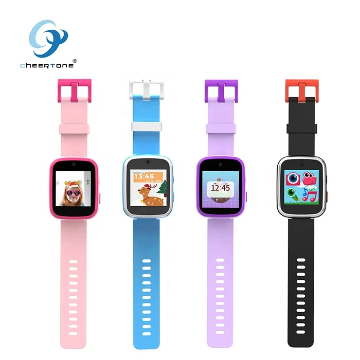 CTW11X Wholesale Gift Cartoon Digital 1.54 Inch Color Screen Children Watch Silicone Touch Music Game Smart for Kids