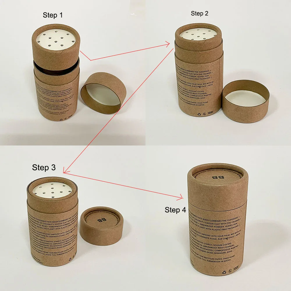 Biodegradable Eco Friendly Food Grade Kraft Cardboard Cylinder Box Tea Paper Tube Packaging 6143