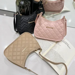 Factory Price Ladies Female Handbags Fashionable Portable Mobile Phone Bags with Striped Pattern Direct Manufacturer Supplier