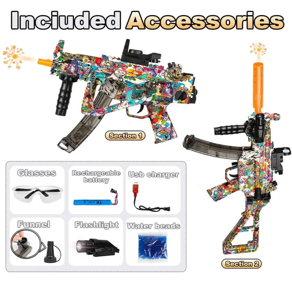 X501 Mp5k Orbeez Gun Gell Blaster Splatter Ball Gun Electric Splatrball Gun Buy Amazon Gel