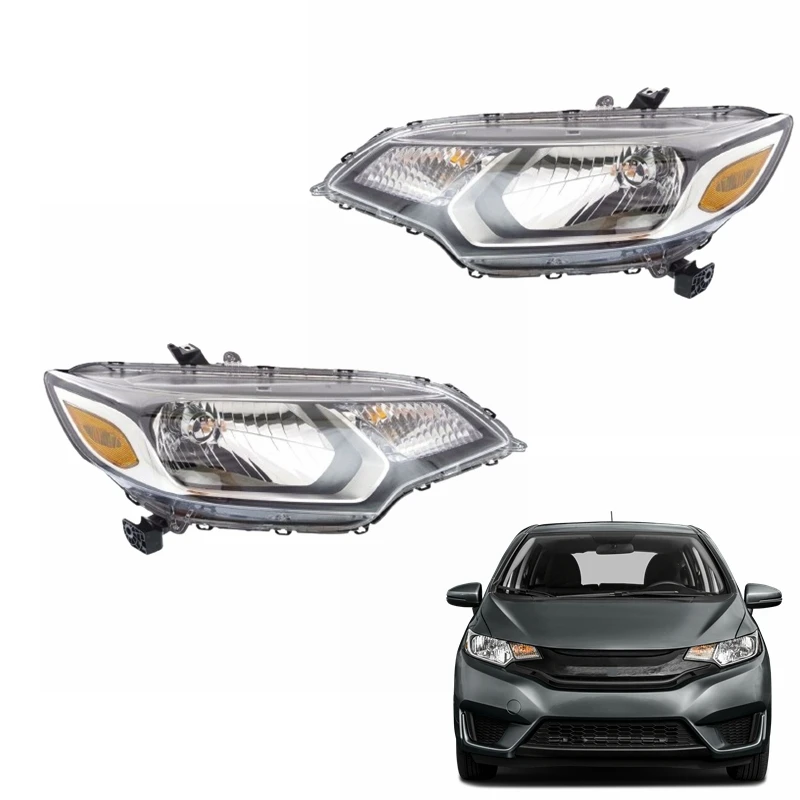 new replacement spare auto parts left right halogen headlight headlamps for Honda Fit Jazz 2015 2016 2017 2018 2019 2014 GK5