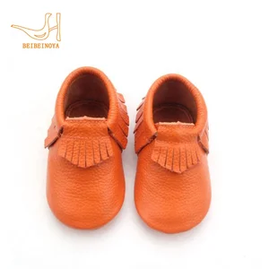 Babyhappy Customized Classic Baby Genuine Leather Toddler Girl Leather Soft Slip-on Moccasins Casual Shoes