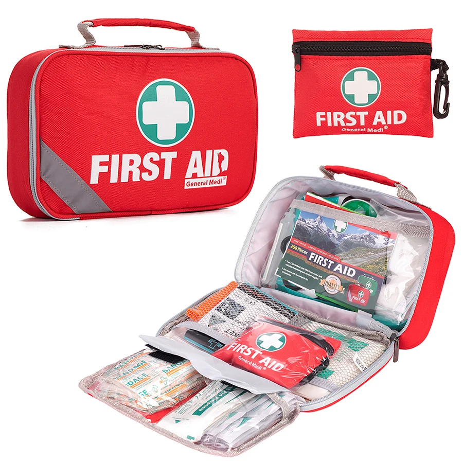 Waterproof Portable First Aid Kit For Family Travel Emergency Medical Treatment With Bandage Ice