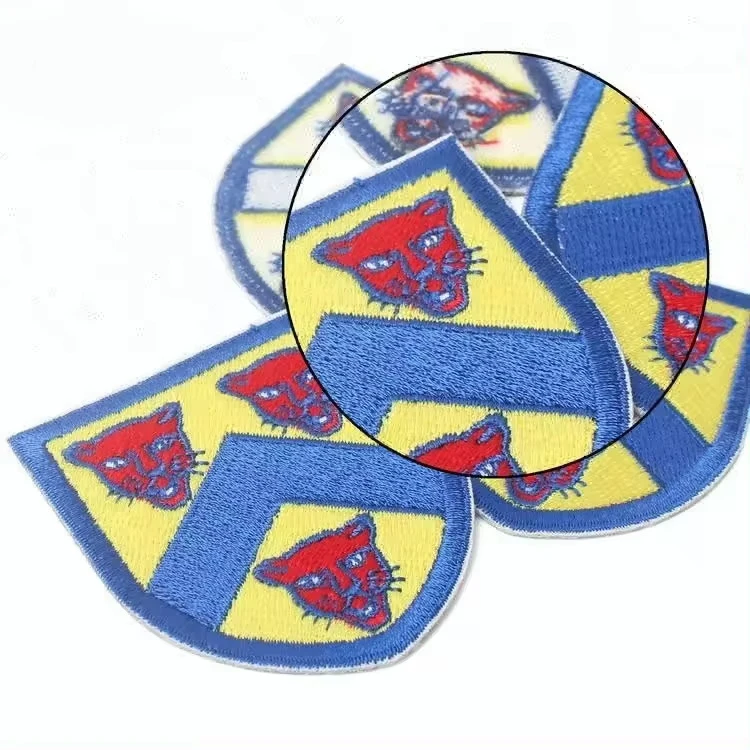 Custom Garment Name Logo Sew on Border Embroidery Patches and Badges With Non Fabric Backing