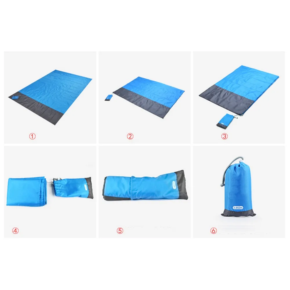 Camping Mat Waterproof Beach Blanket Portable Outdoor Picnic Ground Mat Picnic Blanket 1.4 * 2m