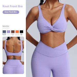 Women's Sexy Kink Sports Bra Breathable Naked Underwear Shockproof Chest Pad Beautiful Back Plus Size Lightweight Spandex Active