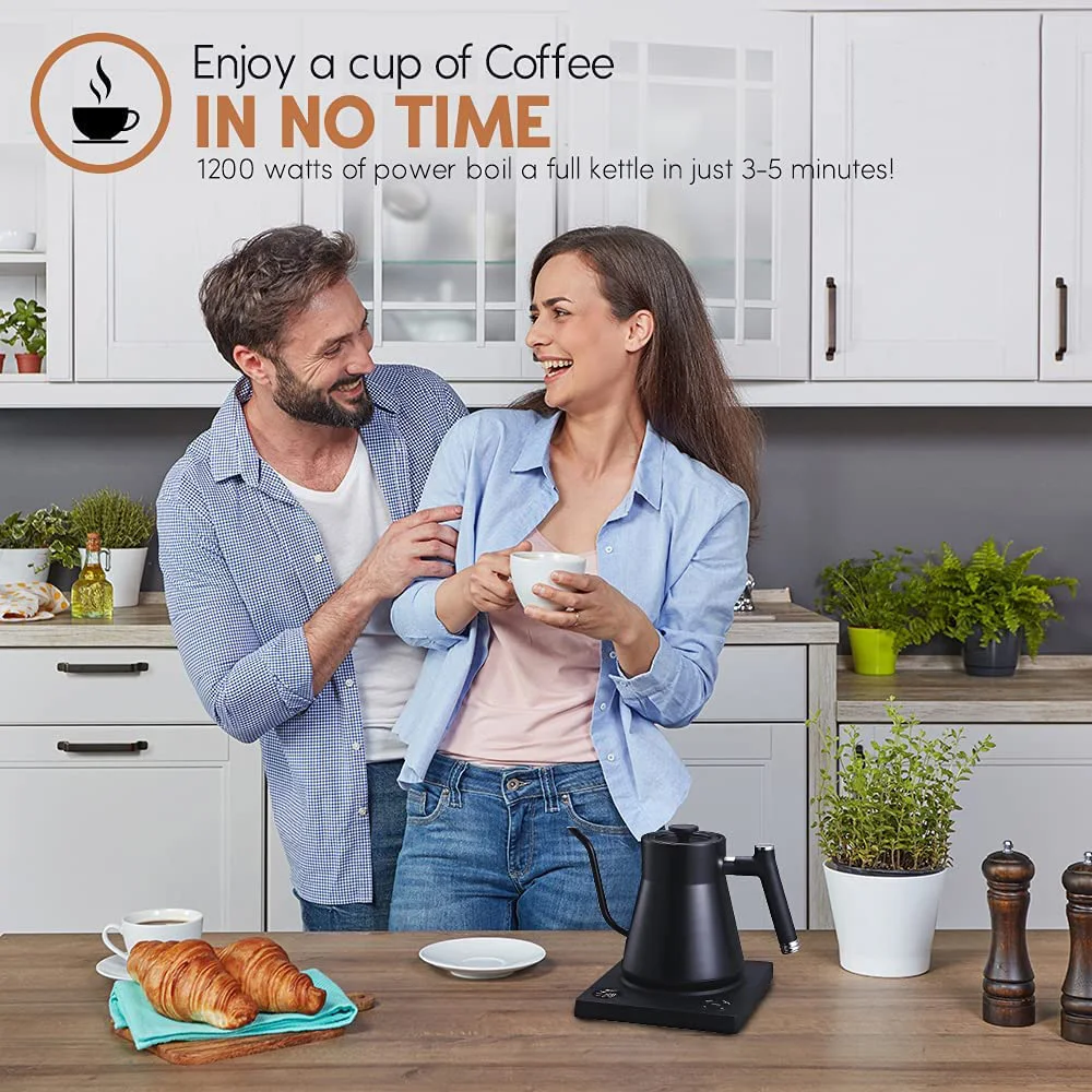 Factory Customized OEM/ODM Electric Pour Over Kettle with Temperature Control Coffee and Tea Brewing Gooseneck Long Spout Kettle