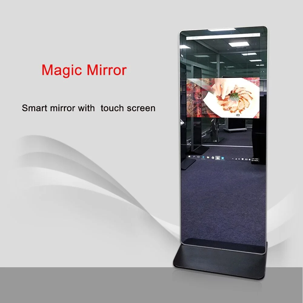 Смарт дисплей для зеркала. Сенсорное зеркало реклама. Vertical display Smart interactive.