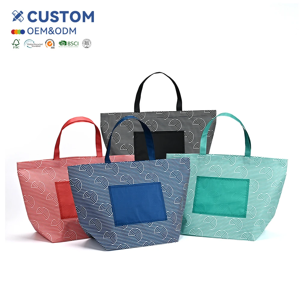 Medium Size Eco-Friendly Non-Woven Tote Bags Custom Logo Reusable PLA PC Shopping Bags with Cartoon Handles