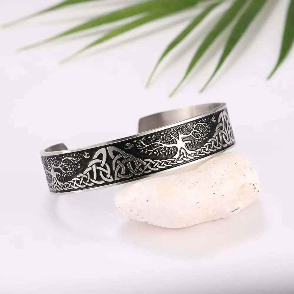 Viking Bangles Endless Love Knots Tree of Life Birds Stainless