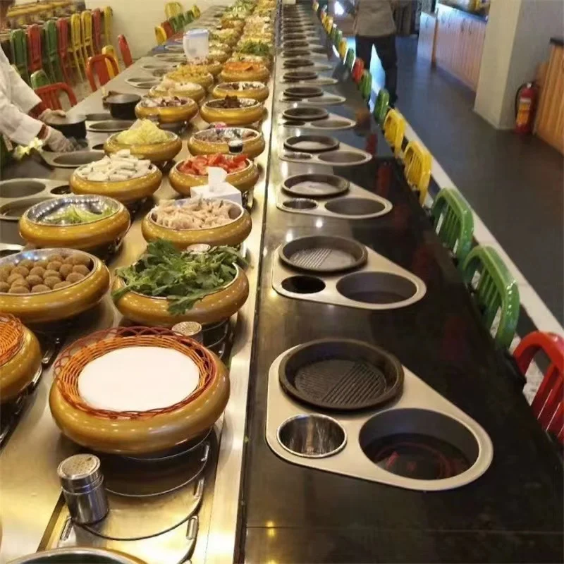 Revolving Conveyor Sushi Bar Table Sushi Restaurant Train Conveyor Belt Machine for Sale DDP Good Price