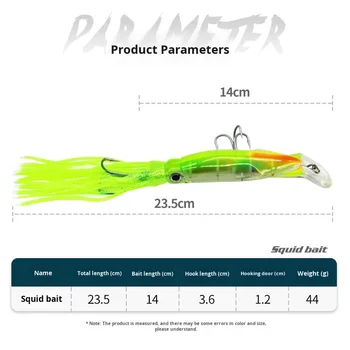 14cm/40g Plastic Live Bait Mustache Octopus & Squid Bait for Sea Fishing Long Casting with Hooks – Trolling Lure – view 5