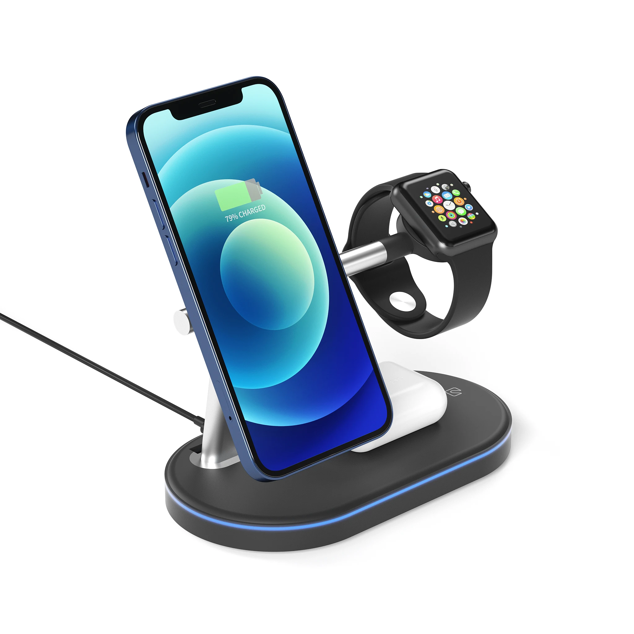 
 Быстрая Qi Магнитная настольная подставка-органайзер для смартфона беспроводная зарядная станция Док-станция зарядная подставка 3 в 1 Беспроводное зарядное устройство для iPhone  