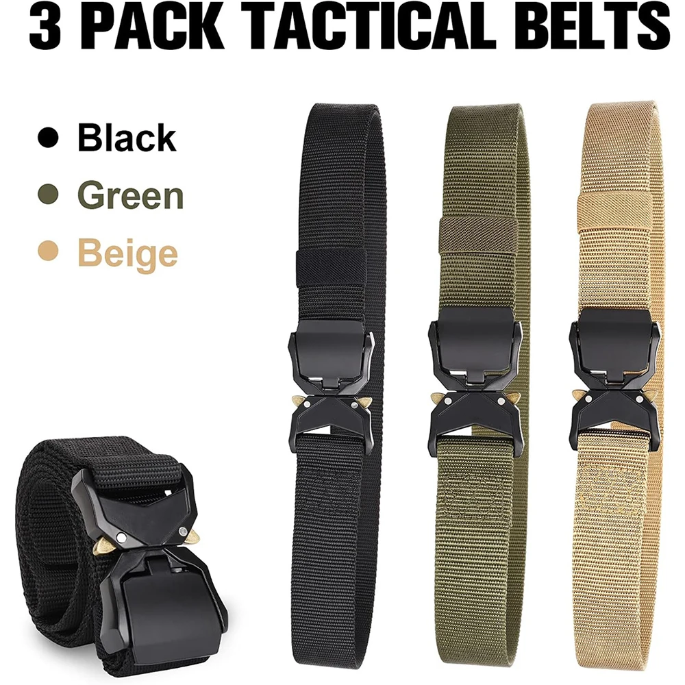 Wholesale Wear-resistant Tactical Belt Casual Men's Nylon Web Work Heavy Duty Quick Release Buckle Work Belt