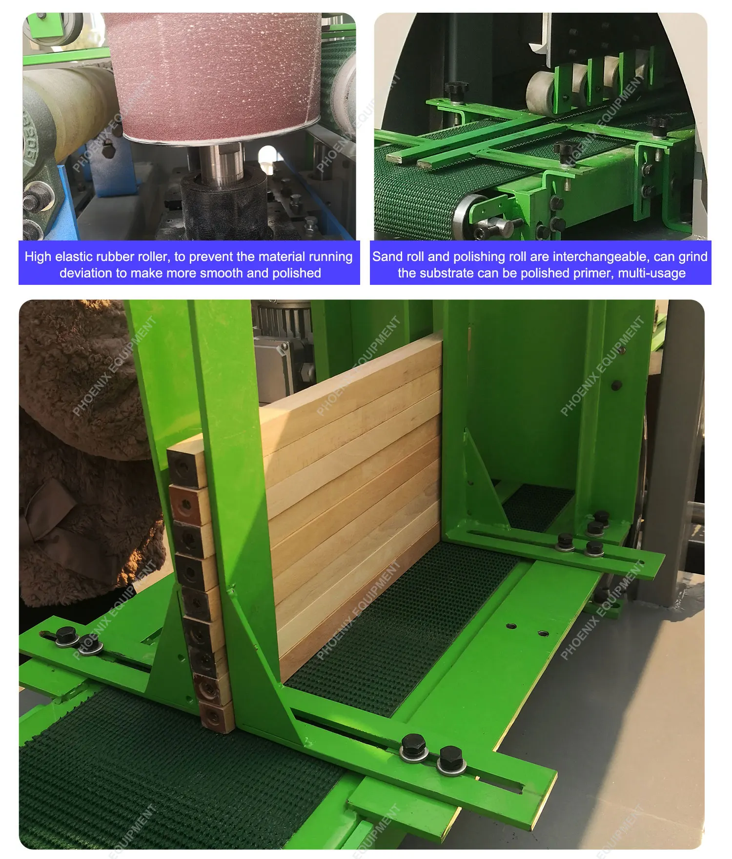 Wooden Strip Sanding Machine with Four Chamfers and Moving Four Sides ...