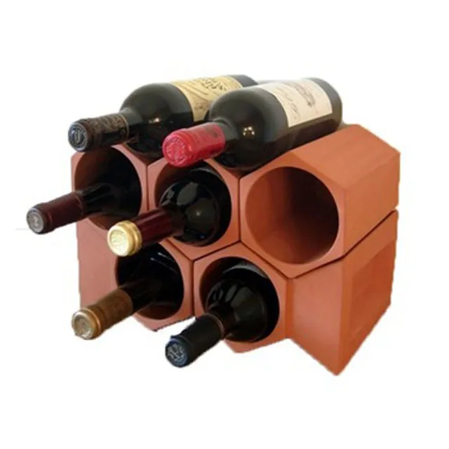 Custom Shaped Terracotta Wine Storage Racks for Home Decor Clay Wine Bottle Holder Wine Bottle Rack
