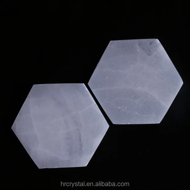 hot sales natural selenite hexahedral crystal slices selenite