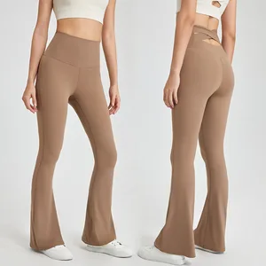 BNICE F2012 Sportswear Apparel High Waisted Soft Fitness Leggings Flare Workout Pants Butt Lifting Yoga Leggings for Women