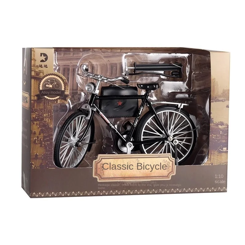 28mm Big Bar Old-Fashioned Alloy Bicycle Model Simulation Retro Style  Nostalgic Ornaments Toy Metal Bike Toy