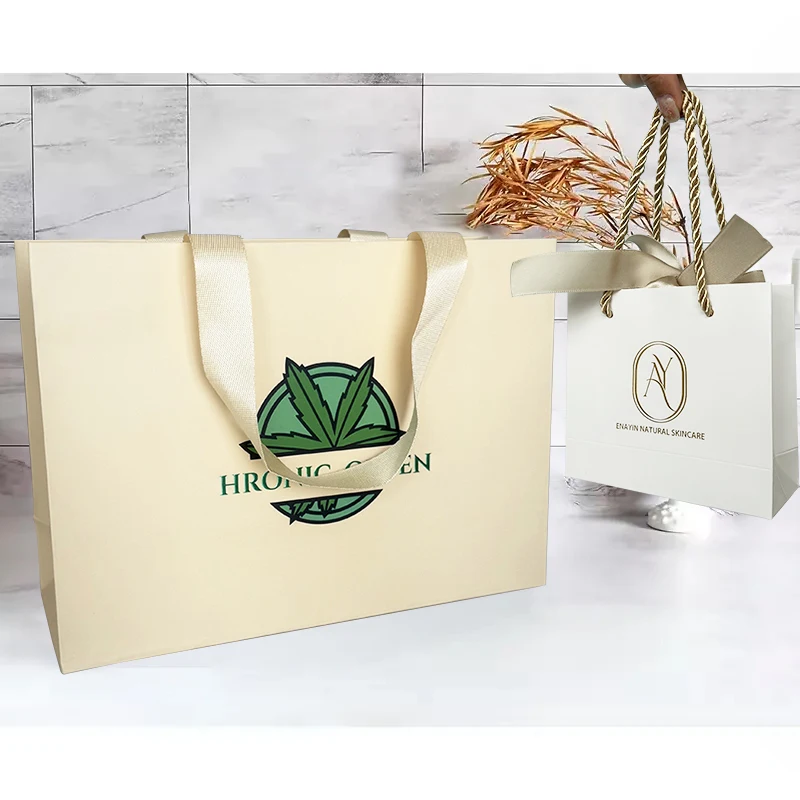 OEM Custom With Your Own Logo Print Printing Luxury Boutique Small Gift Shopping Jewellery Jewelry Packaging Paper Bag