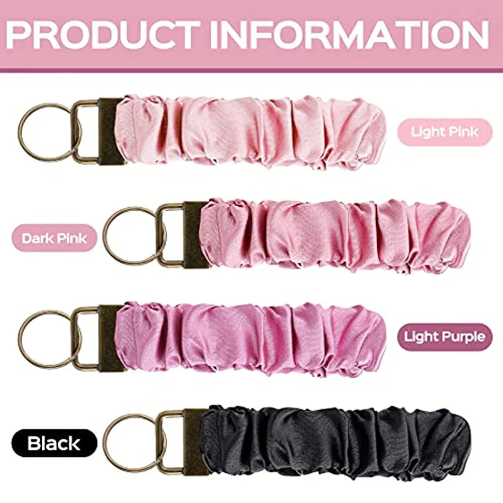 Elastic Scrunchie Wristlet Bracelet Keychain Soft Wristband Keyring